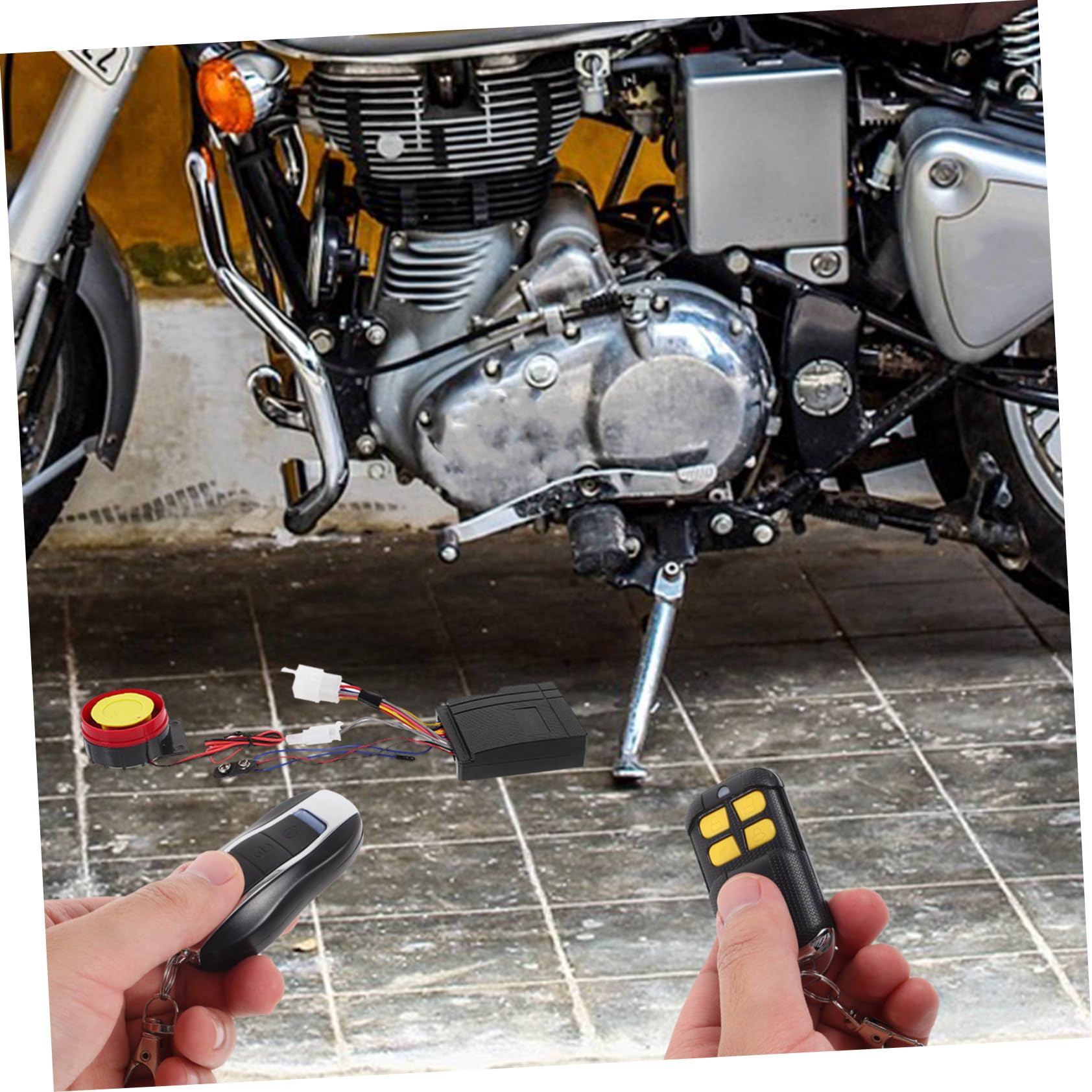 Allarme Antifurto per Moto con Telecomandi, Vibrazione e Bloccaggio a Distanza, Installazione Semplice e Universale