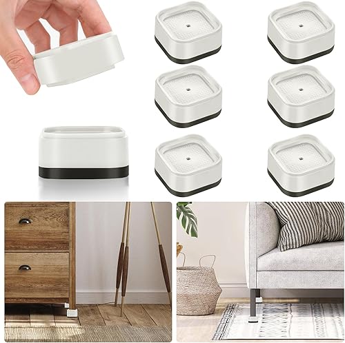 Miniatura 64 de 4 Pack Furniture Risers 1 Inch, Adjustable Bed Risers Heavy Duty for Table Desk Couch Chair Sofa Cabinet Bed Legs Dorm, Square Stackable Bed Raisers