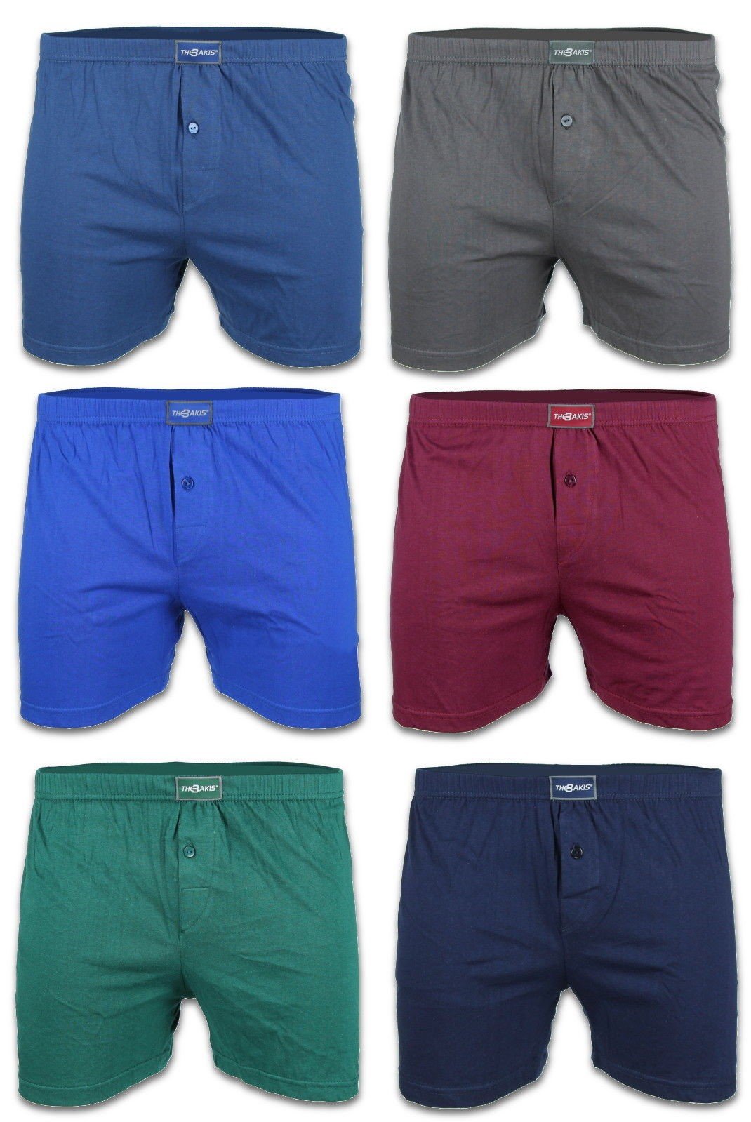 BestSale247 - Confezione da 6 boxer da uomo con apertura, in 100% cotone, taglie da M a 7XL