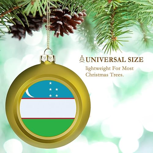 Vista 25 de Adornos dorados de bola de Navidad de Trinidad y Tobago, adorno de bola de bandera de Trinidad y Tobago, adornos de Navidad de bandera nacional