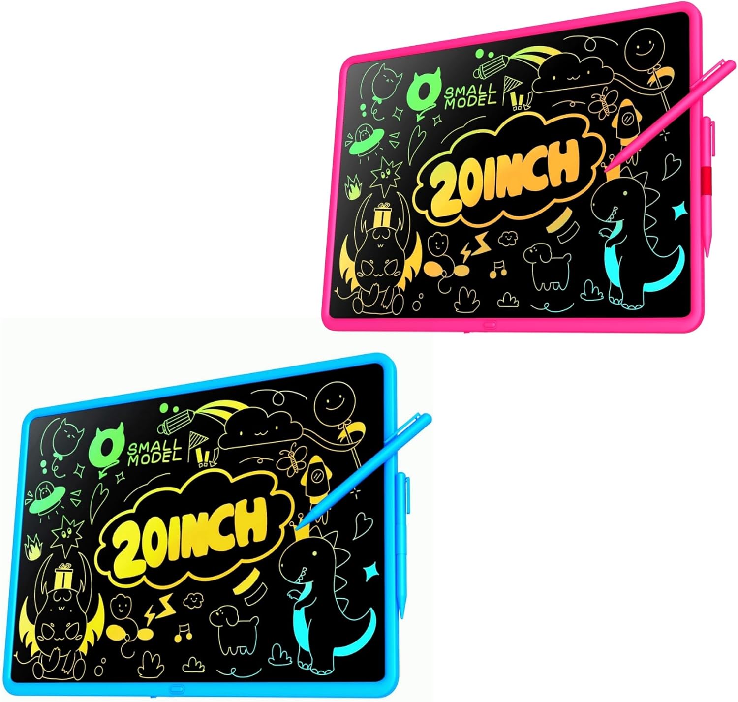 2 Pack 20 Inch LCD Writing Tablet for Kids, Rechargeable Large Kids Drawing Pad, Mess Free Drawing Table