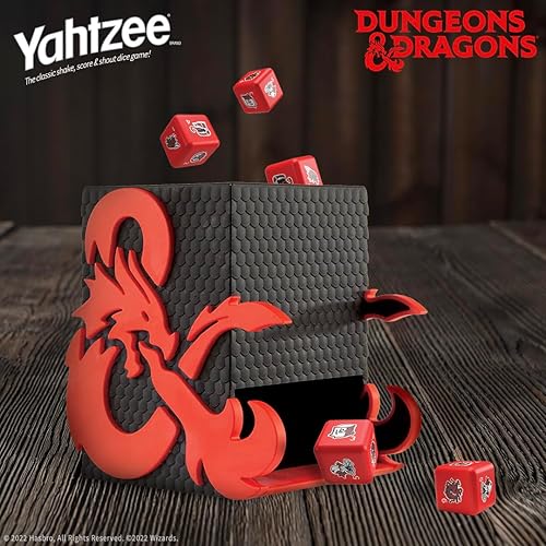 Miniatura 6 de YAHTZEE: Dungeons & Dragons | Torre de dados coleccionables | Dados con dragón, oso búho, cubo gelatinoso, imitador, desollador de la mente y