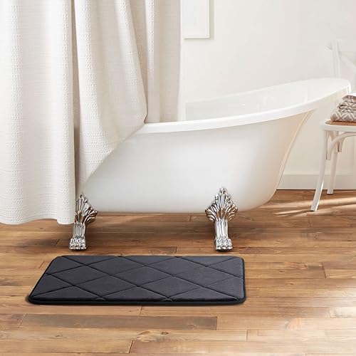 Vista 76 de Home Dynamix Capri Haven - Tapete de baño de espuma viscoelástica, lavable a máquina, gris claro, 20 x 30 pulgadas