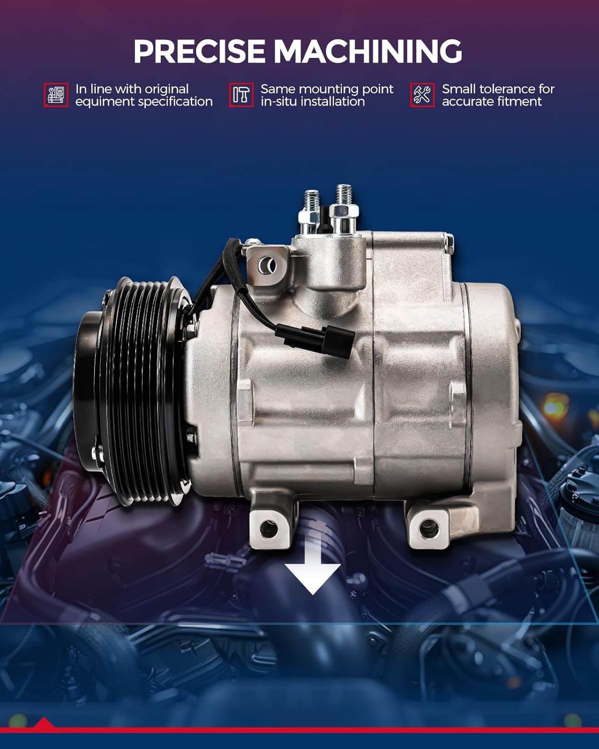 AUTOSITY68184 AC Compressor Fit for Liberty 2006-2008, Nitro 2007-2008, New Air Conditioning Compressor Auto Parts