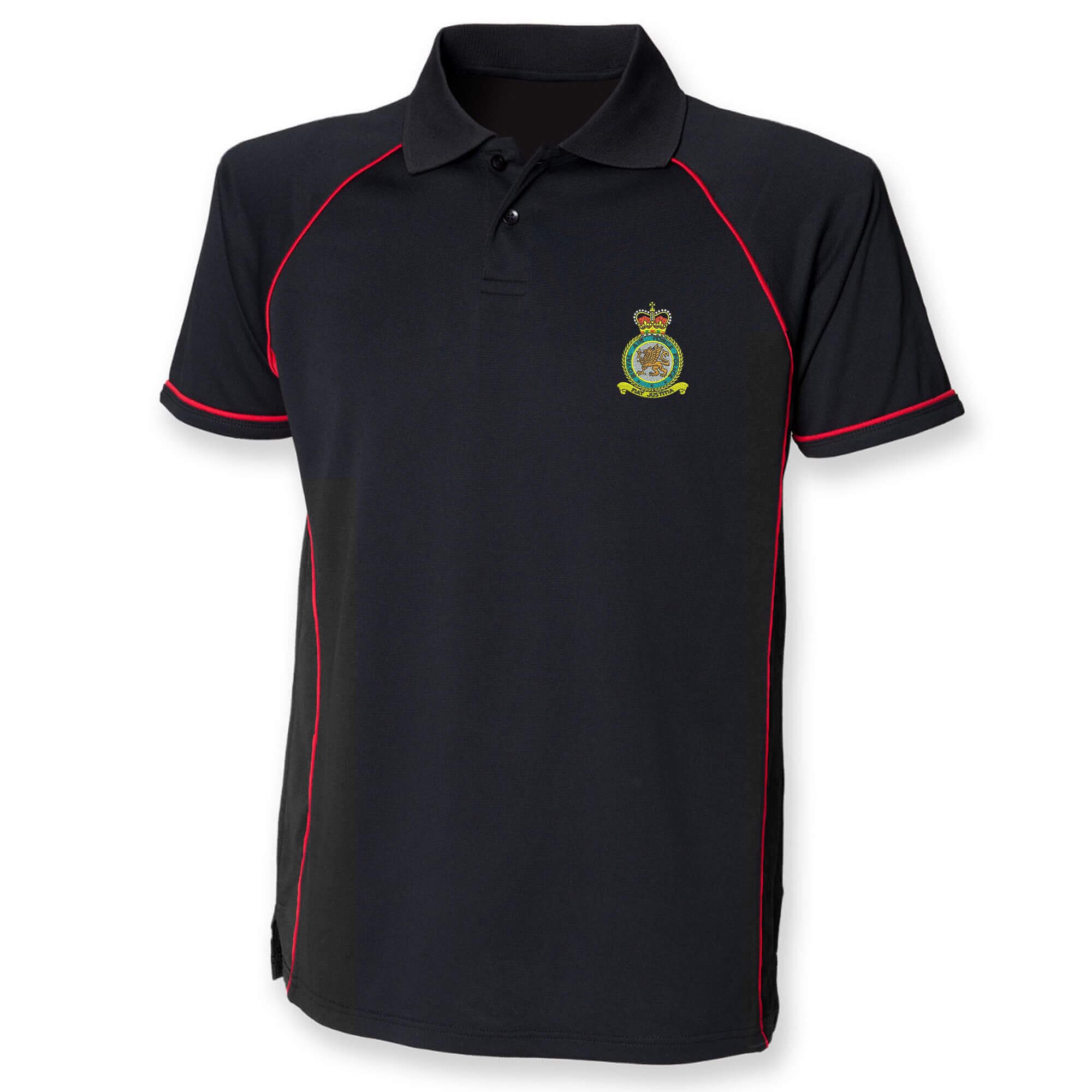 Pineapple Joe's Men's Black/Red Raf Police Performance Polo - Medium