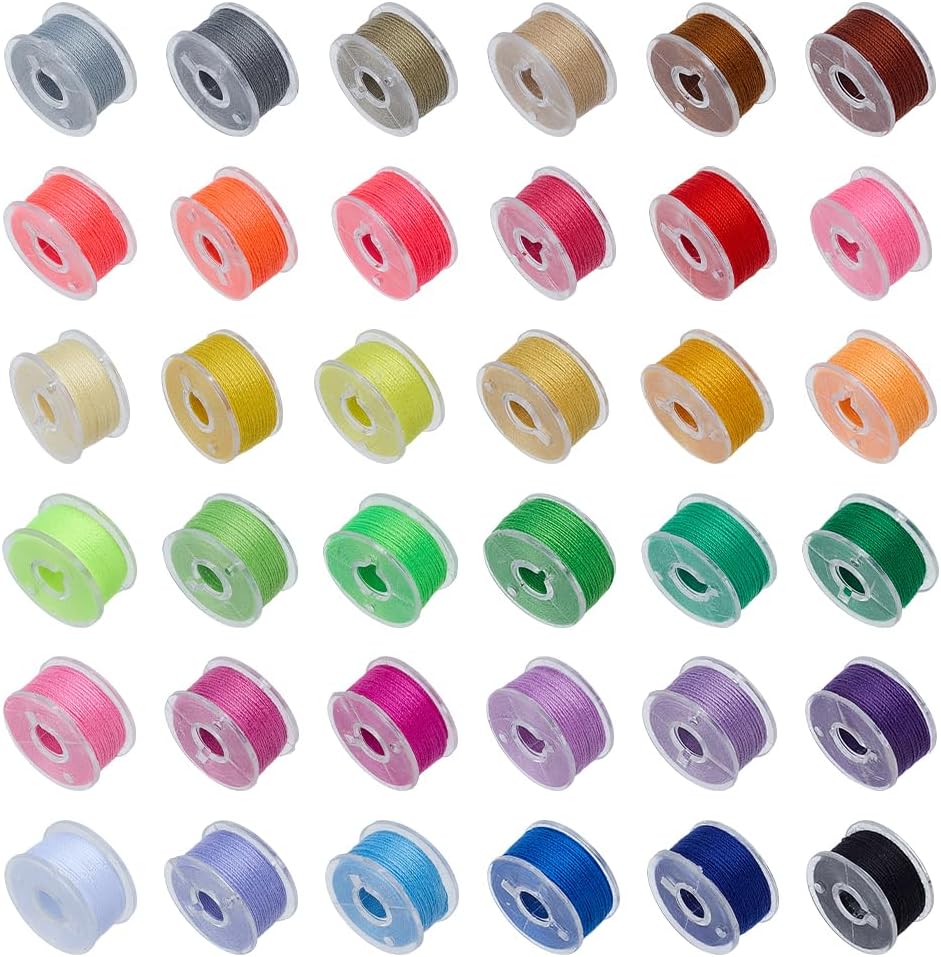 WADORN 984 Yards 36 Rolls Polyester Beading String Cord 0.3mm Crafts Chinese Knotting Cord Thread for DIY Beading Sewing Kumihimo Macrame Friendship Bracelet Necklace Wind Chime Jewelry Making