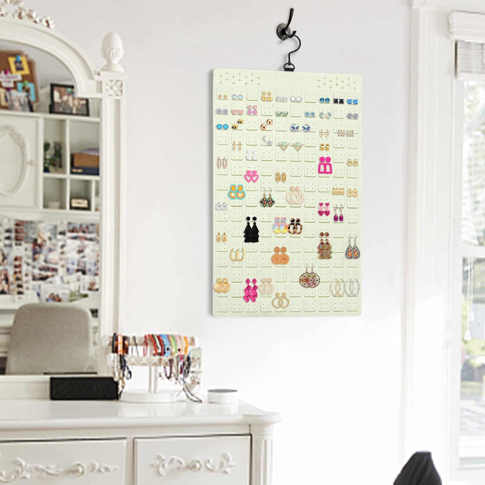 Doppelseitiger Schmuck-Organizer Aufhänger - Für 300 Ohrringe & 30 Halsketten