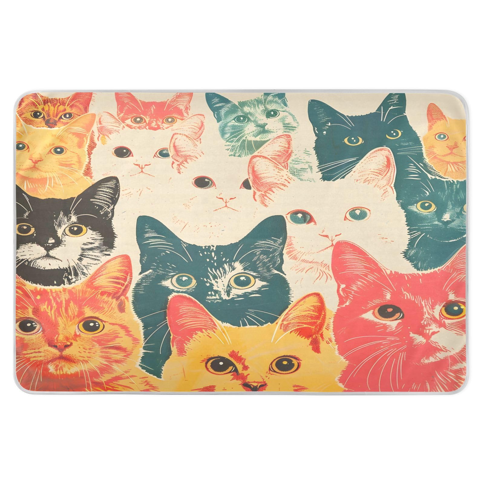 CEBUGI 34” x 52”Washable Underpads Heavy Absorbency Waterproof Incontinence Bed Pads Colored Cats Pee Pads for Adults Kids and Baby