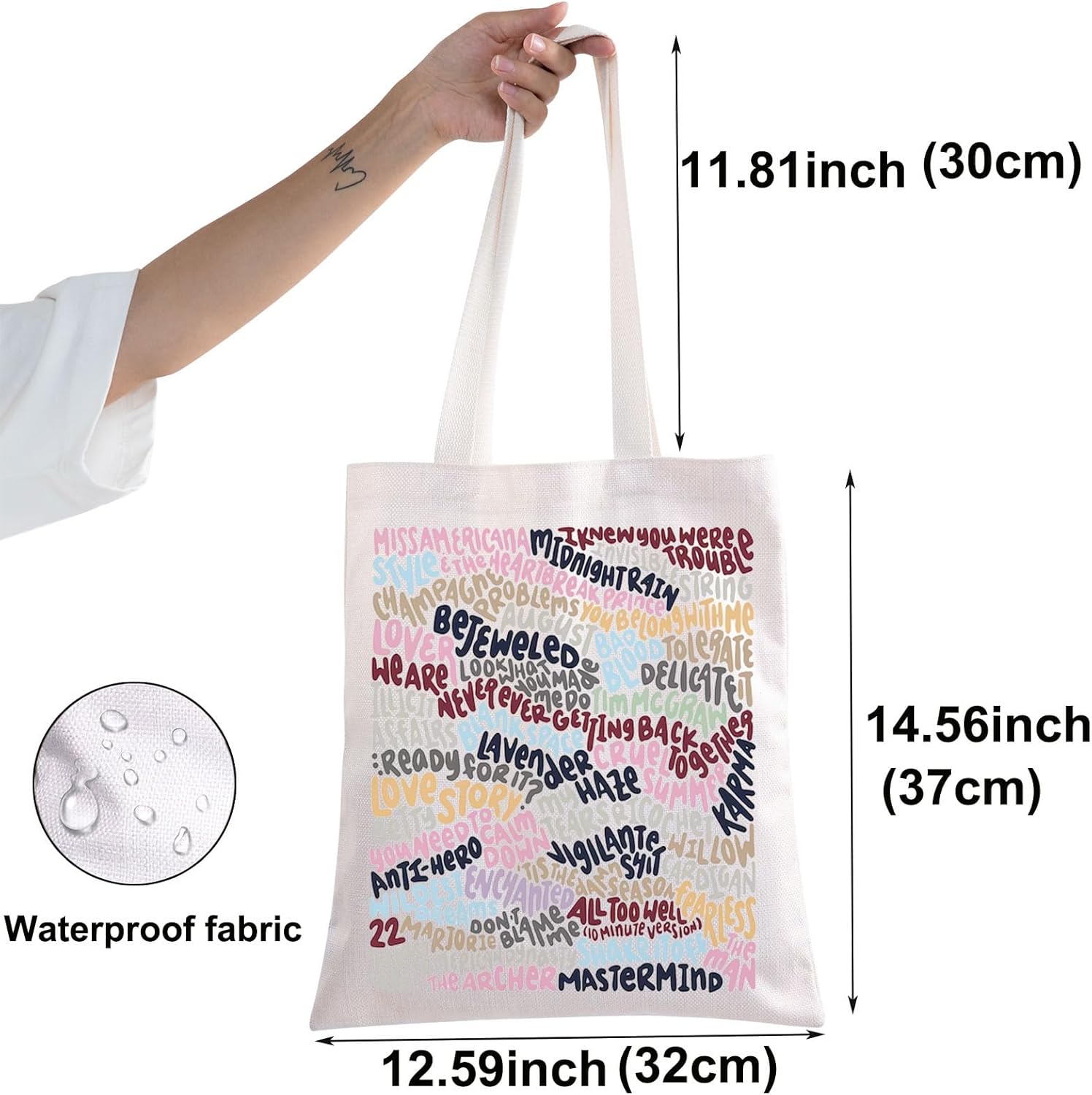 BWWKTOP Singer Album Canvas Tote Bag Concert Gifts Song Lyrics Shoulder Bag Merchandise - Image 2