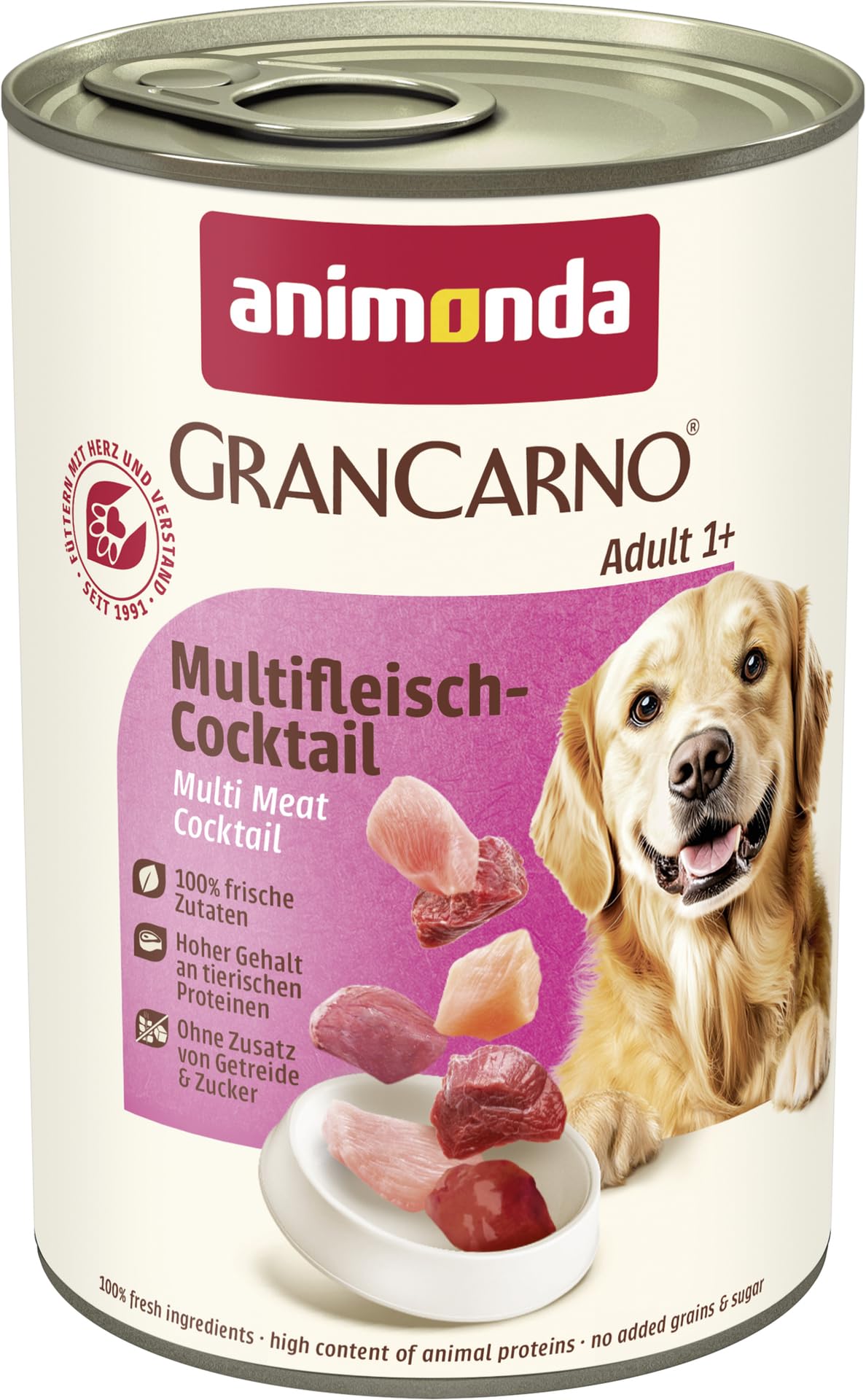 Grancarno animonda Wet Food for Adult Dogs, Various Varieties, 6 x 400 g