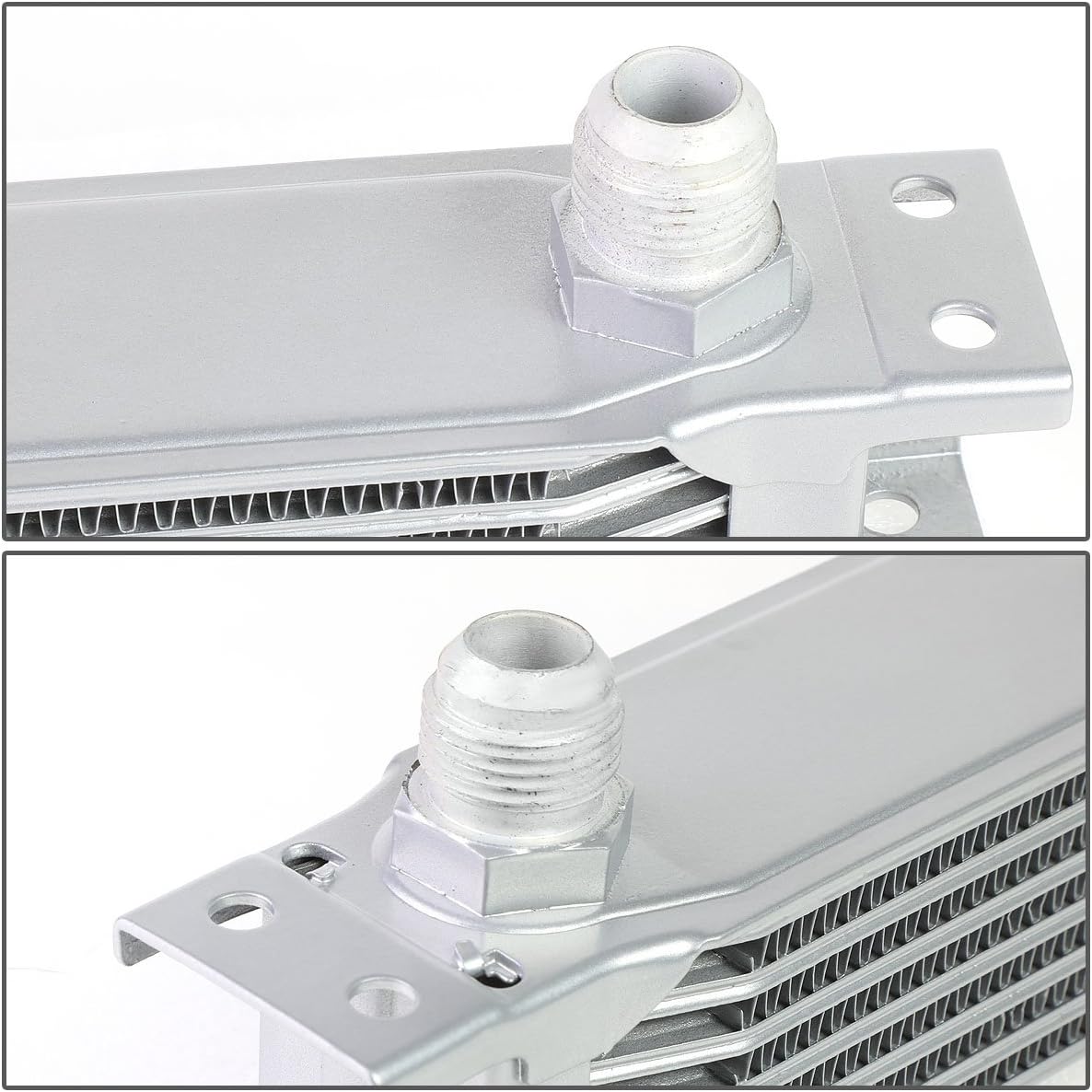 Auto Dynasty Universal Automotive Silver Aluminum 7-Row Engine & Transmission Oil Cooler