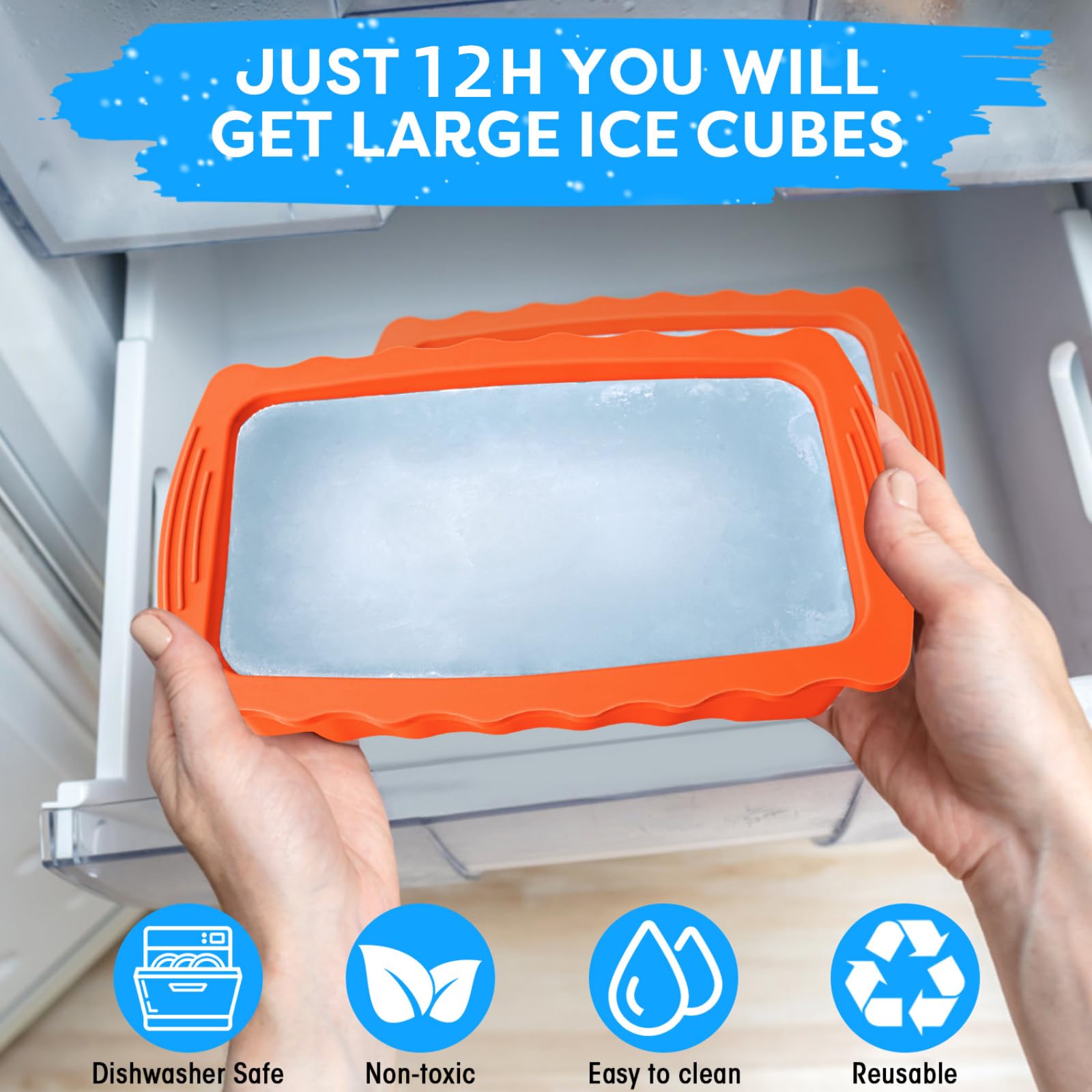 Amazon.com: Haldane 5PC Extra Large Ice Block Mold 15LB Ice Cube