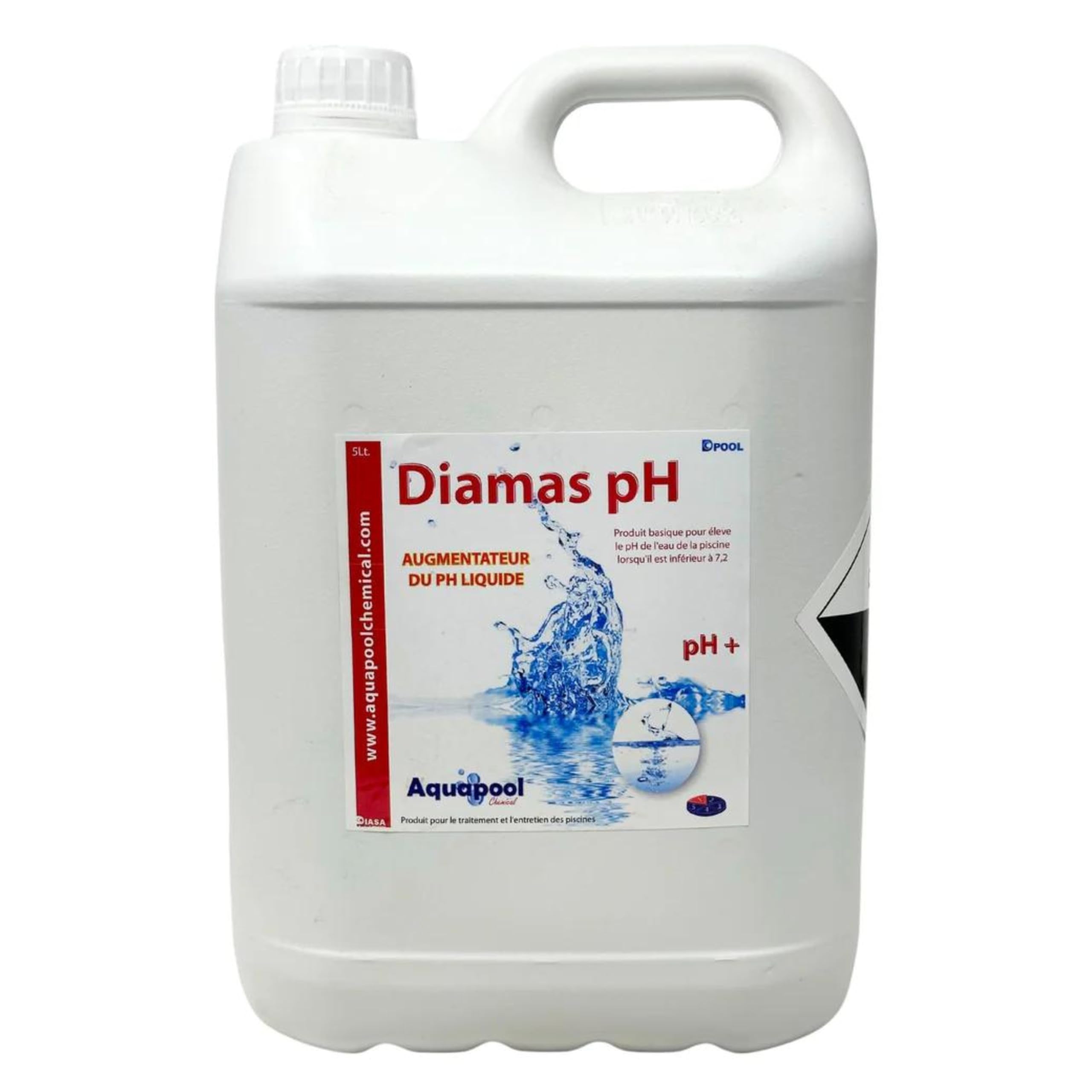 Ph Plus Piscine – Traitement Ph pour Piscine/Ph+ Liquide 1L et 5L– Permet d’Augmenter Rapidement Le Ph de l’Eau (5L)