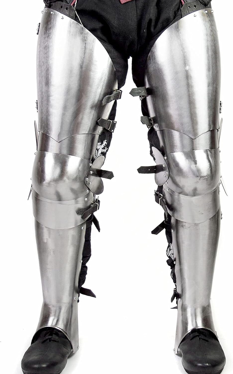 Medieval German Full Legs Greaves Armor Leg Armor Silver Steel Armor Shoulder Knight Armor Medieval Armor Crusader Costume Leather Armor Knight Helmet Chest Plate