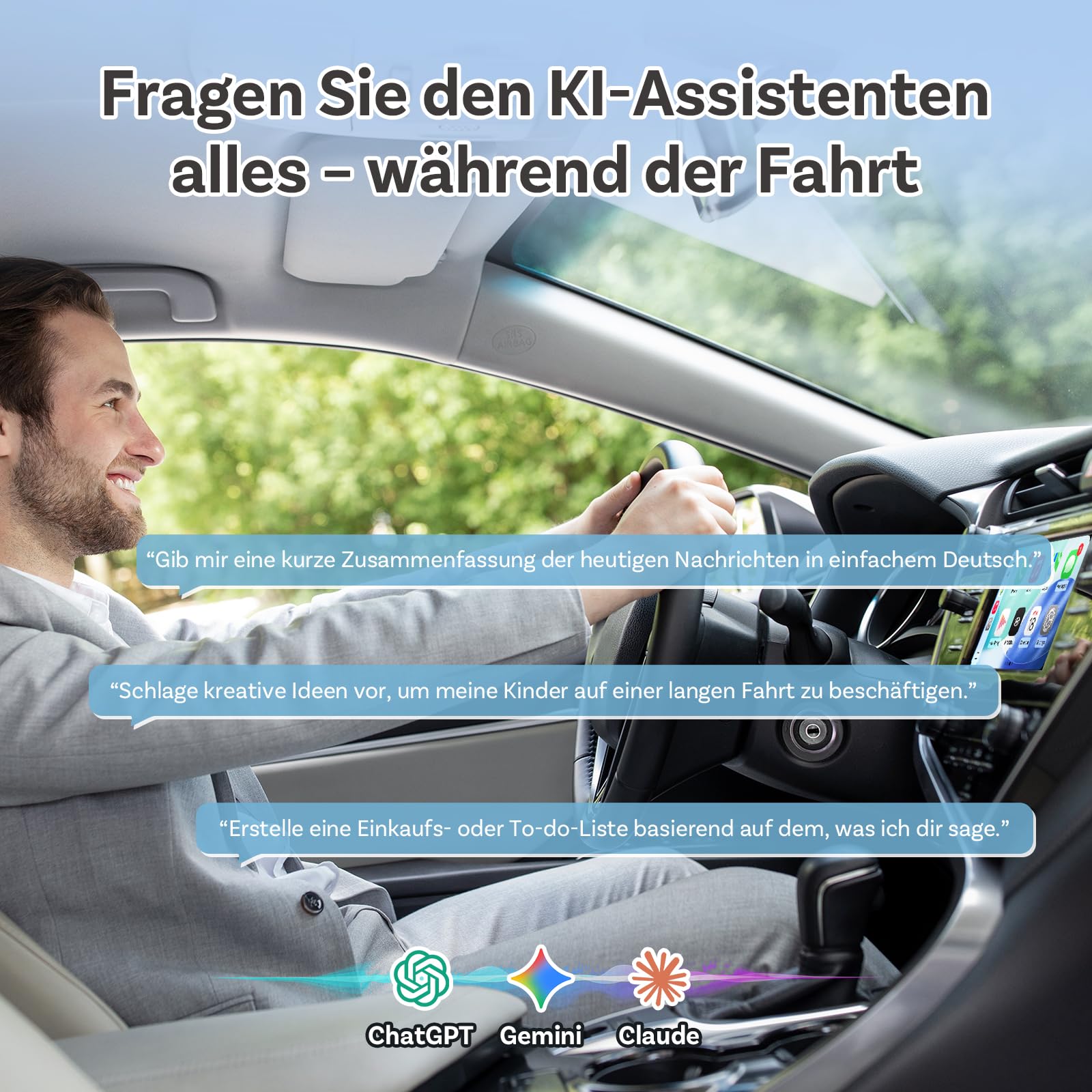 Ottocast Mini Core 2026 Adaptador CarPlay Inalámbrico y Android Auto, Plug & Play, Cambio de móvil con un botón, WiFi 6 + BT 5.4, Reconexión automática, para iPhone 6+ (iOS 10+) y Android 11+