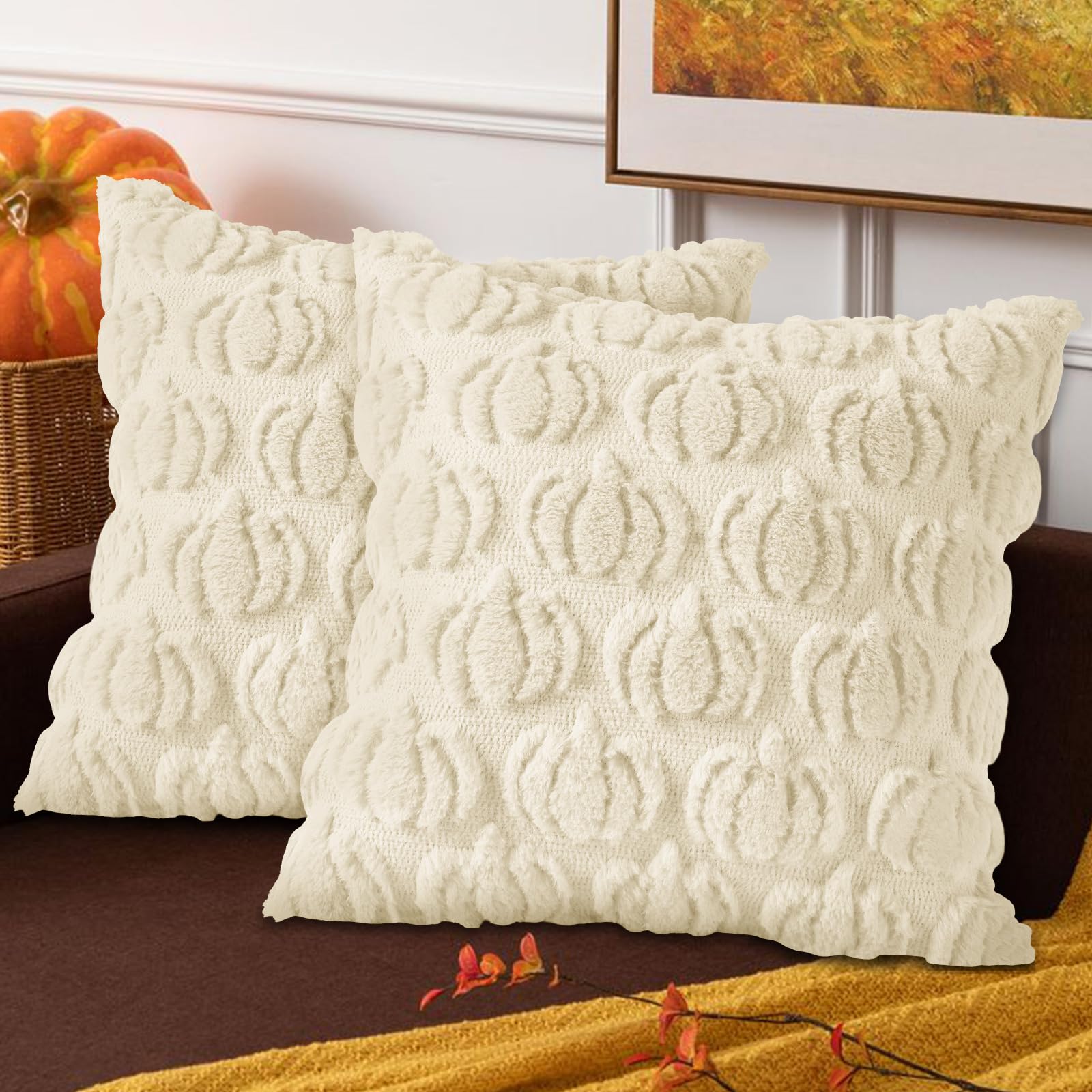 Benjia Fall 18x18 Throw Pillow Covers Set of 2