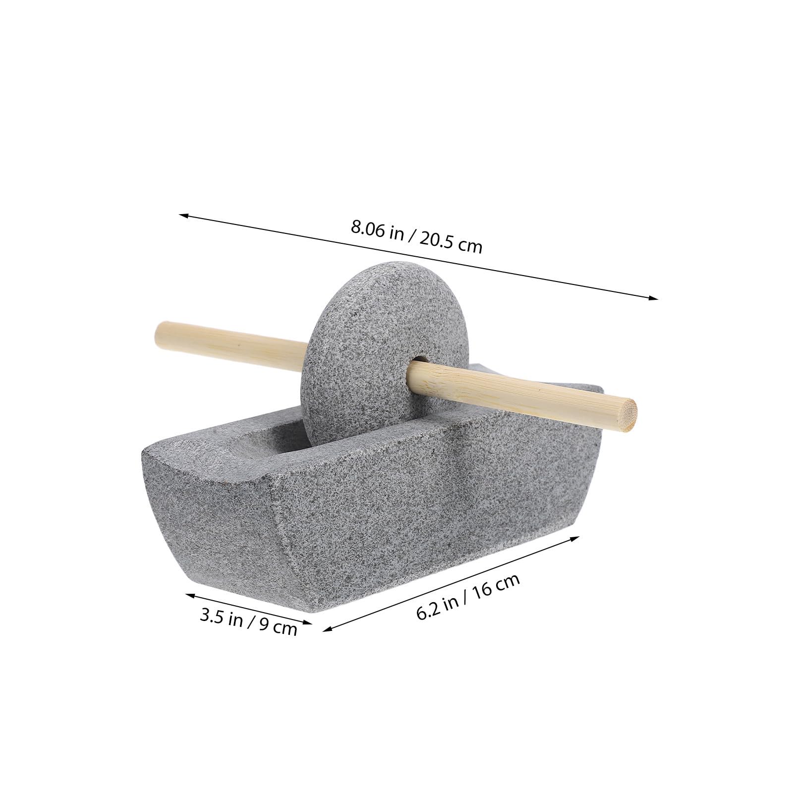 Molinillo de mano de piedra natural 12 cm para moler té y café, triturador de especias manual para uso en cocina y hogar, compacto y portátil