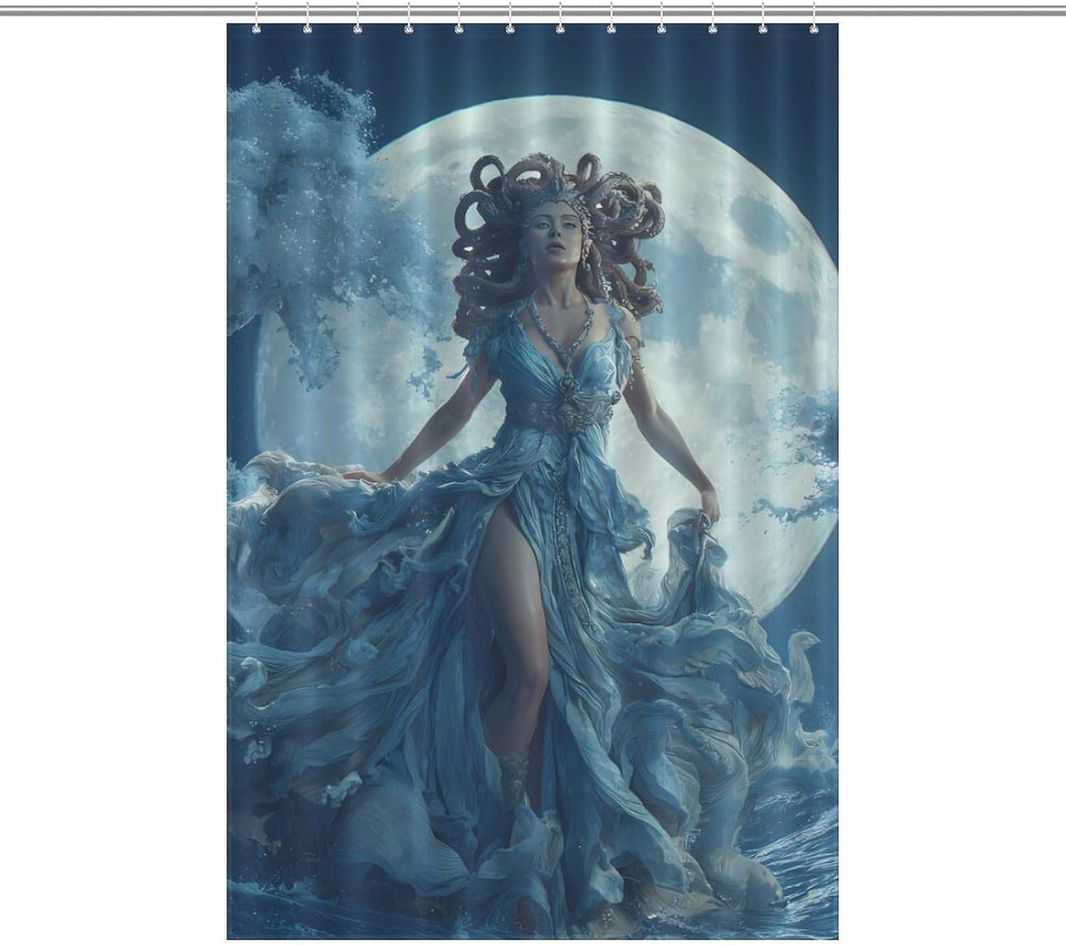 Medusa Greek Mythology Print Shower Curtain 46.85x70.87Inch（119x180cm） Polyester Bath Curtain Shower Curtains Printed Decorative