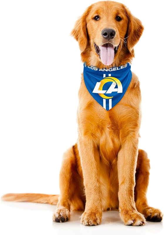 Bandana para Cães e Gatos Los Angeles Rams NFL Littlearth, Dupla Face, Tamanho X-Small