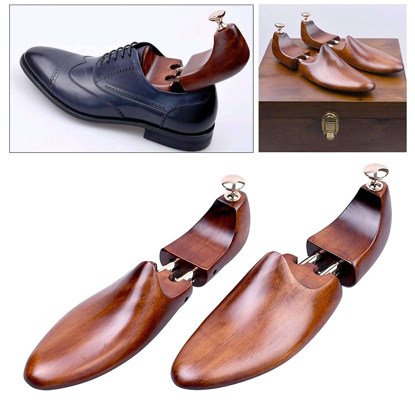 El estirador de zapatos profesional amplía la altura y la longitud del calzado, el estirador de zapatos de mujer / hombre, el estirador de zapatos de madera, pone fin a los juanetes y las ampollas (m