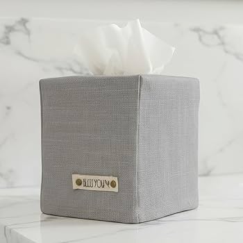 Amazon.com: Stylish Tissue Box Cover - This Gray Linen