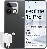 realme 16 Pro+ 5G Smartphone, 8+256 GB, Double SIM, Fonctions IA, Charge 80W, Batterie 7000mAh, Écran Courbe 6,8" 144Hz, Objectif Portrait 50MP, Appareil Photo 200MP OIS, Gris (avec Adaptateur) - 1