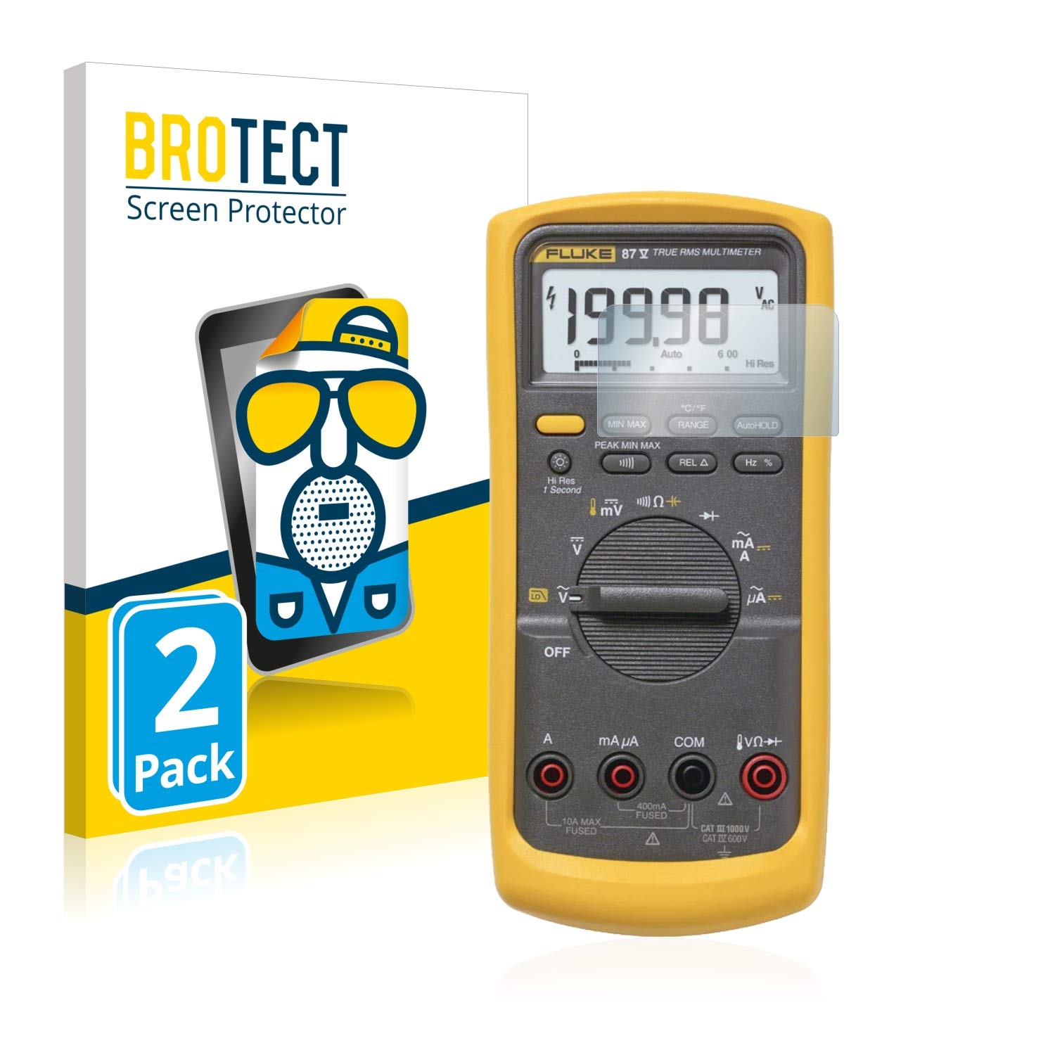 2 Films De Protection écran Pour Multimètre Fluke 87v - BROTECT, Brillant, Anti-rayures