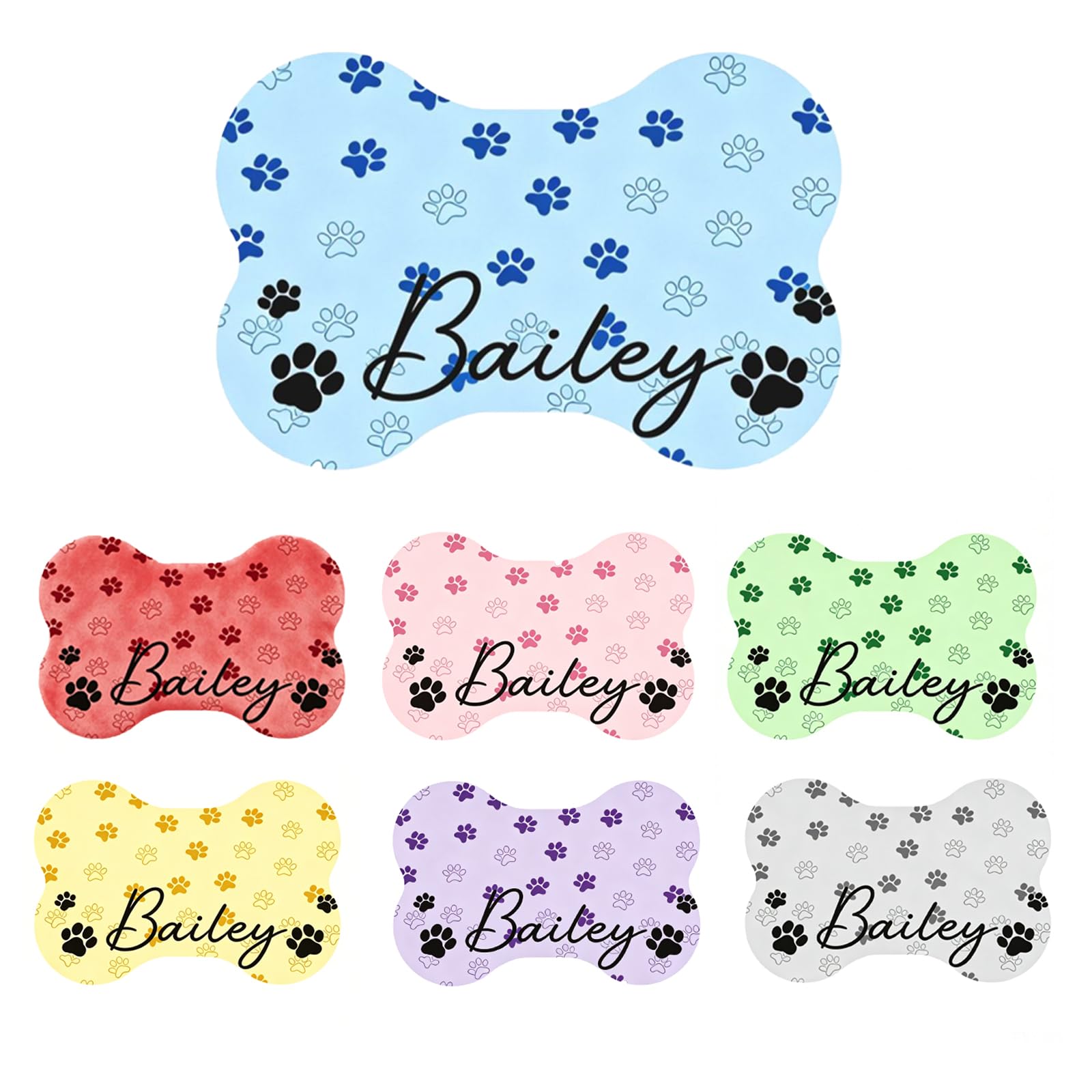 Personalized Pet Food Mat with Name, Custom Dog Cat Food Mat