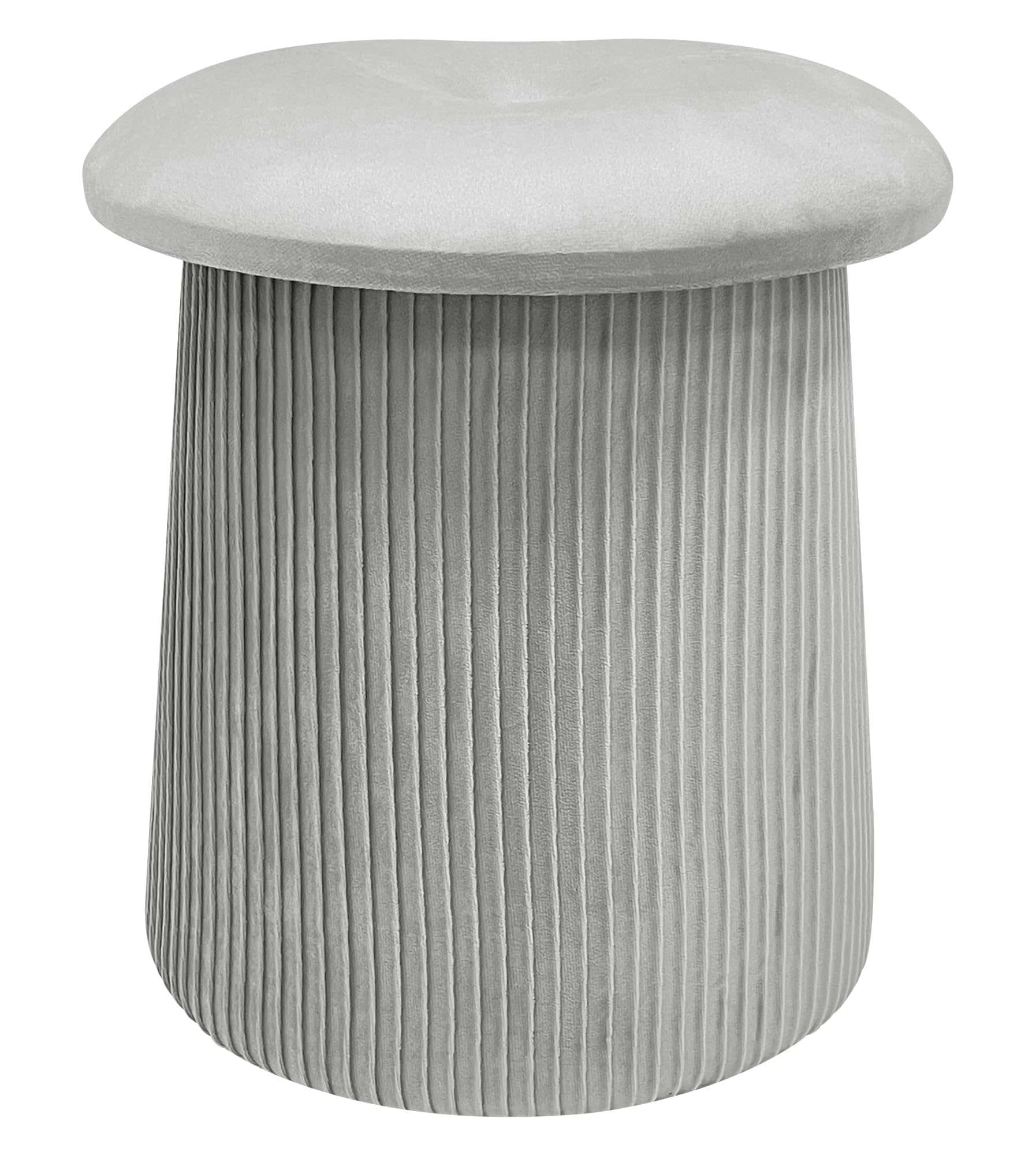 IlGruppone Pouf Contenitore in Velluto a Forma di Fungo – Poggiapiedi e Seduta Moderna 38x44 cm, Design Elegante Disponibile in 4 Colori - Grigio