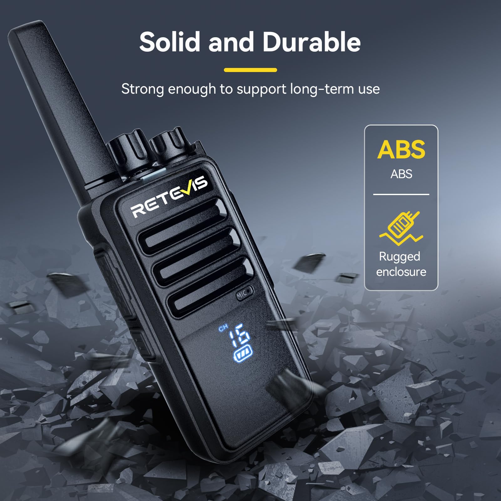 Retevis RT668H Walkie Talkie Bundle con Auricular Transparente 2 Pines con Micrófono PTT, con Pantalla y Cargador de 6 Vías, PMR446 Profesional, para Hospitalidad, Comercial (5 Pacs)