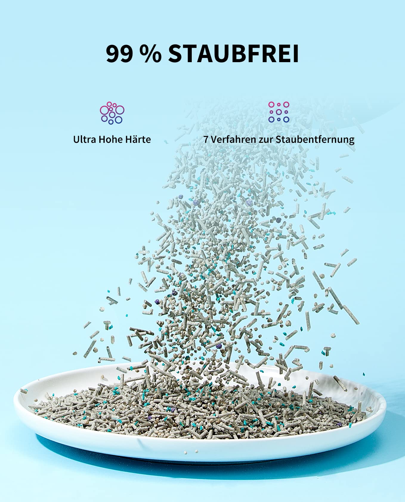 PETKIT 5 in 1 Gemischtes Katzenstreu, Spülbar, Geruchsfrei, Aktivkohle, Extrem Saugfähig und Schnell Trocknend Tofu-Katzenstreu(Vier Taschen)