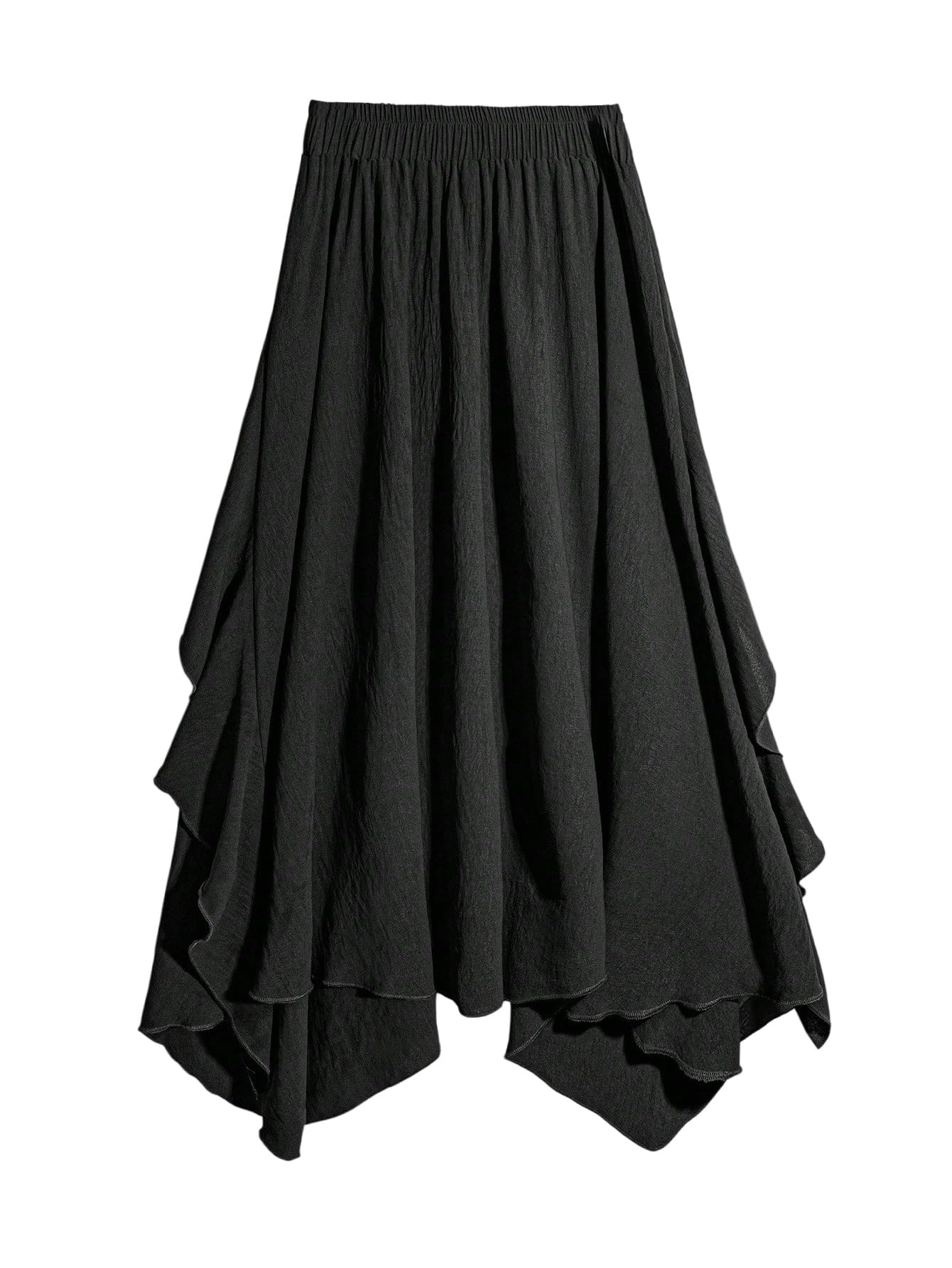 SOLY HUX Falda elegante para mujer de tallas grandes, falda larga de línea A, falda de verano con dobladillo asimétrico, falda casual trajes de verano