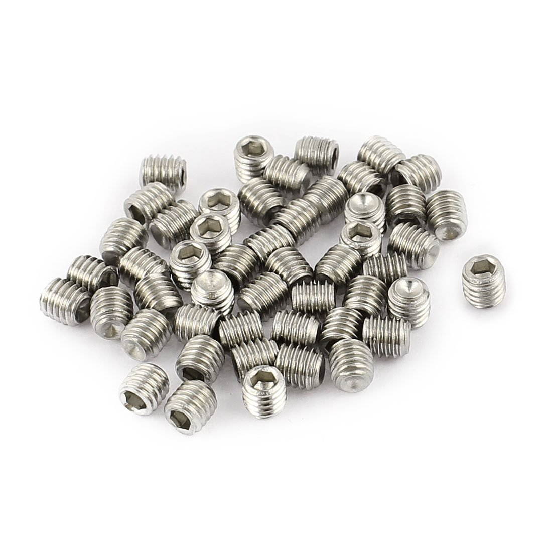 Generic 50Pcs M3 x 3mm Stainless Steel Hex Socket Set Grub Screws Headless Cup
