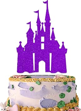 Castle Cake Topper - Princess Cake Topper - Princess Theme Birthday Party Decorations Purple
