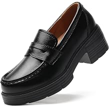 Loafers for Women Platform Chunky Loafers Penny Comfortable Loafers Womens Business Casual Shoes Office Work Shoes for Ladies Slip-On Shoes for Travel Commute Dating Match Dresses Jeans