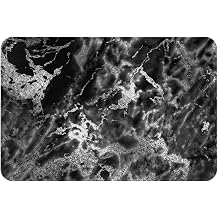 Black Silver Graphite Gray Marble Stone, Doormat, Bath Mat Non-Slip Floor Mat Soft Bathroom Rugs Absorbent Bathroom Pad 40x60 cm