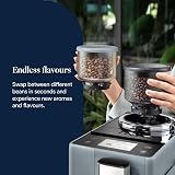 Delonghi Rivelia EXAM440.55.G, Fully Automatic Coffee Machine with LatteCrema Hot, Automatic Milk Frother, Compact Size Bean to Cup Coffee Machine, 16 Recipes, Full Touch Colored Display, Pebble Grey - 5