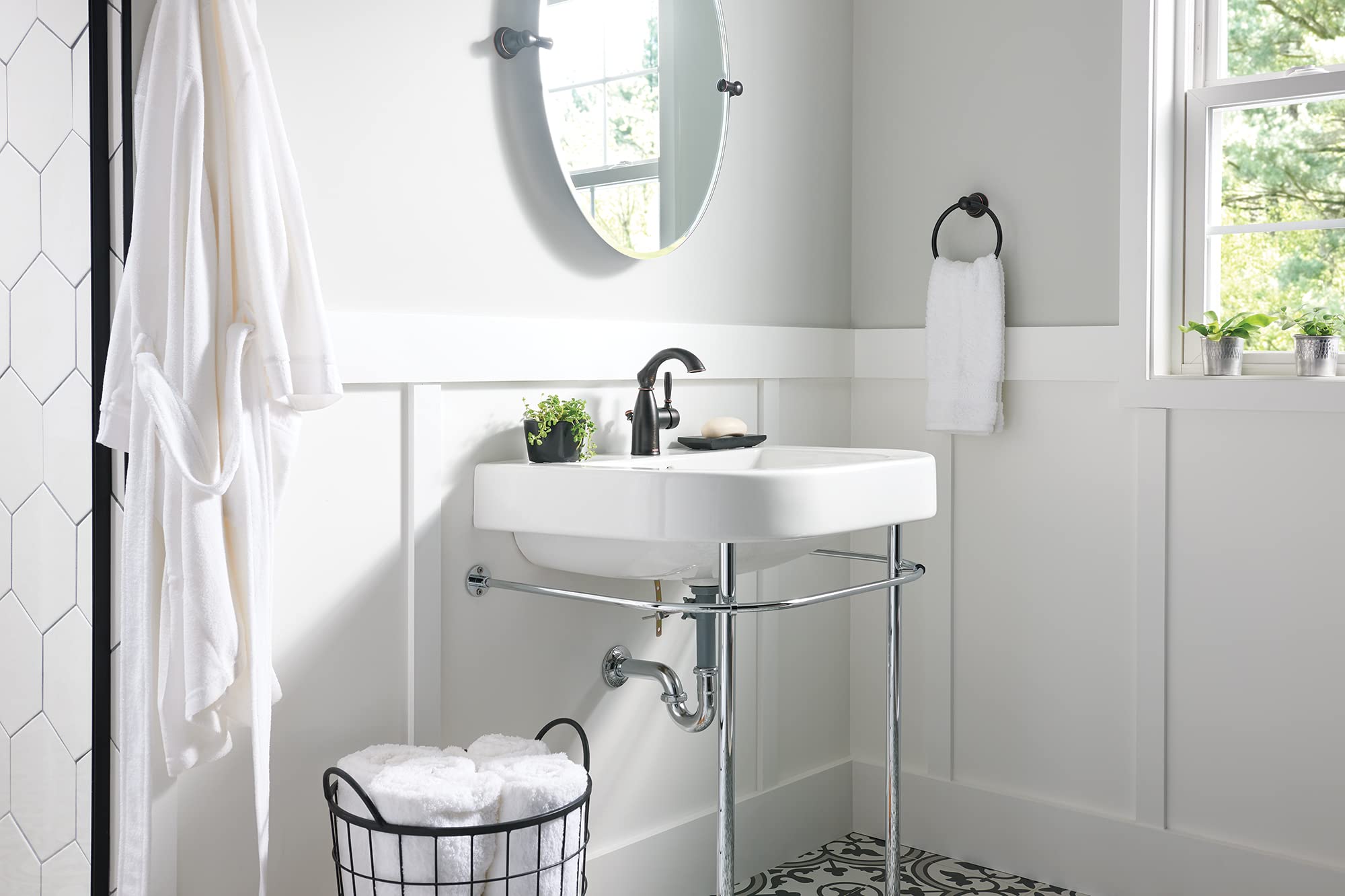 Moen Sarona Mediterranean Bronze One-Handle Single Hole Rustic ...