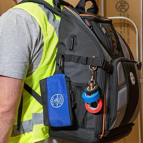 Miniatura 13 de Klein Tools 62482 Mochila de herramientas, Tool-Station Pro - Organizador resistente con 27 bolsillos, interior grande, parte inferior moldeada,