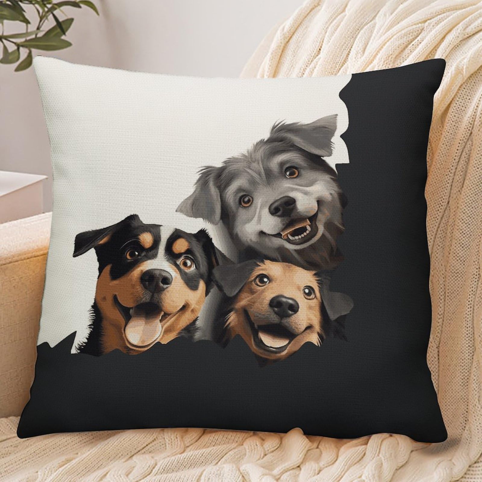 Fekiloot Style Funny Puppy Dogs Pillowcase Pillow Sham Pillow Case