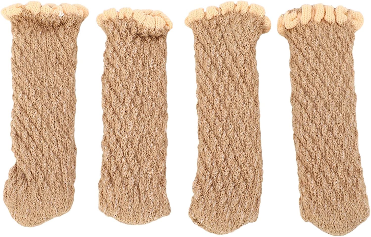 Knitted Chair Leg Covers, Polyacrylonitrile Fiber Protect Hardwood Floors Table Leg Socks Thickened for School Tables (Elegant Log Color)