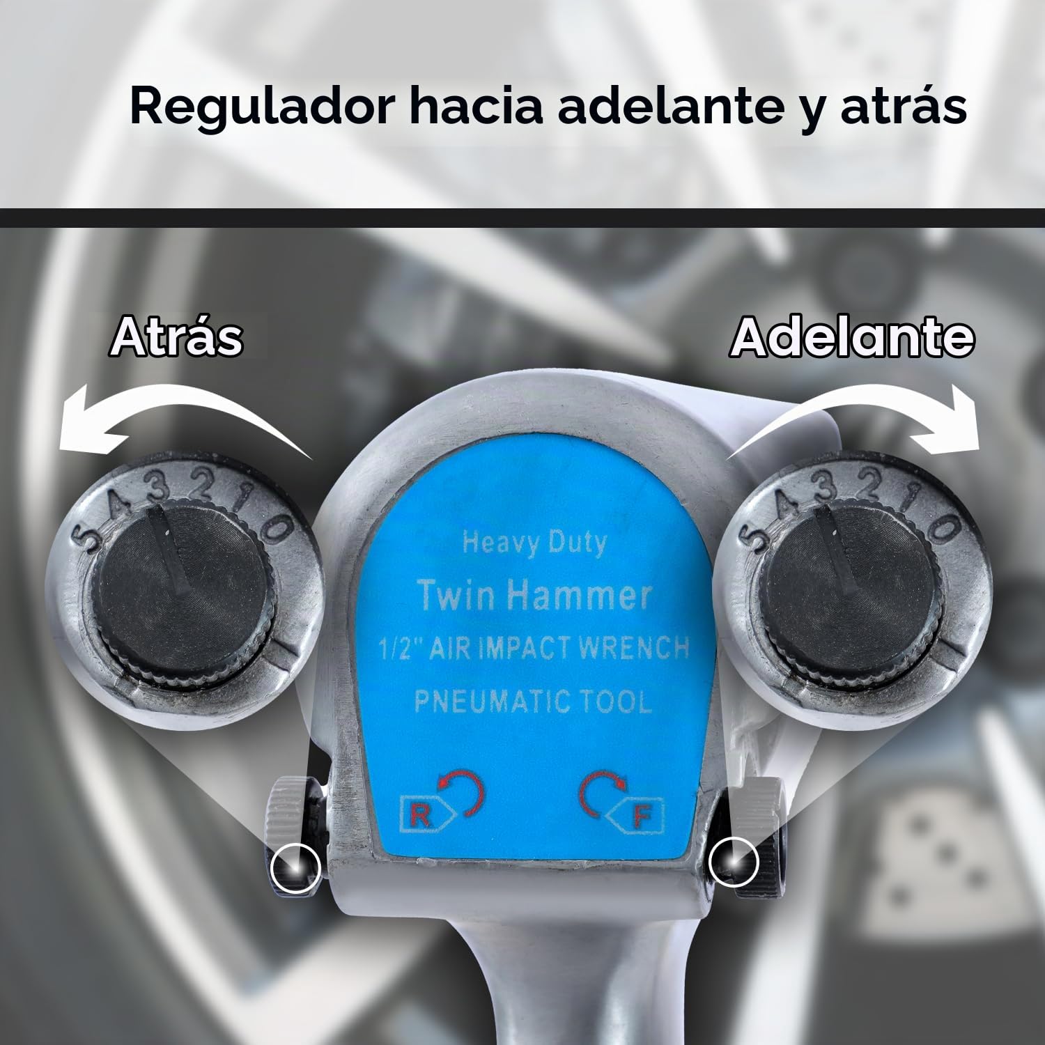 ORAZIO Llave de Impacto Neumática 1/2" 600 Nm Máximo Twin Martillo Pistola Impacto Aire para Garaje Coche Camión de Pernos Rueda Instalación Extracción (Budget)