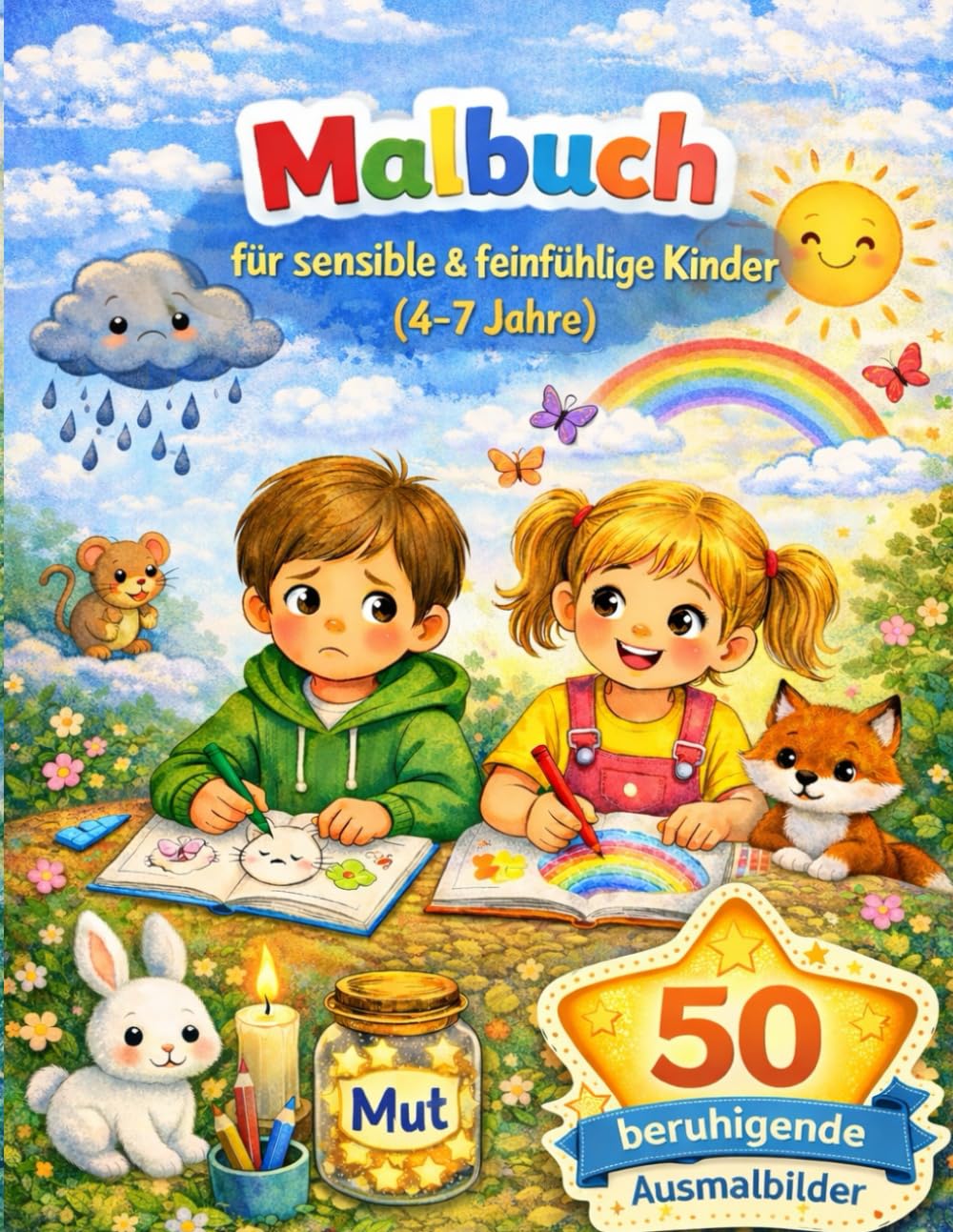 Malbuch für sensible & feinfühlige Kinder (4–7 Jahre): Zur Stärkung von Mut, Selbstvertrauen & innerer Ruhe
