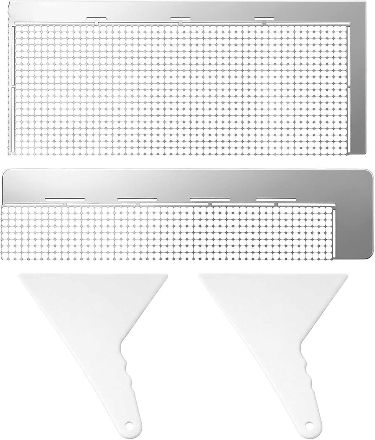 Amabro 4 Pcs Diamond Drawing Ruler, 5D Drawings Mesh Stainless Steel Rulers Set with Fix Tools 400 1000 Blank Grids Diamond Art Painting Correction Spade DIY Accessories for Round Full Partial Drill