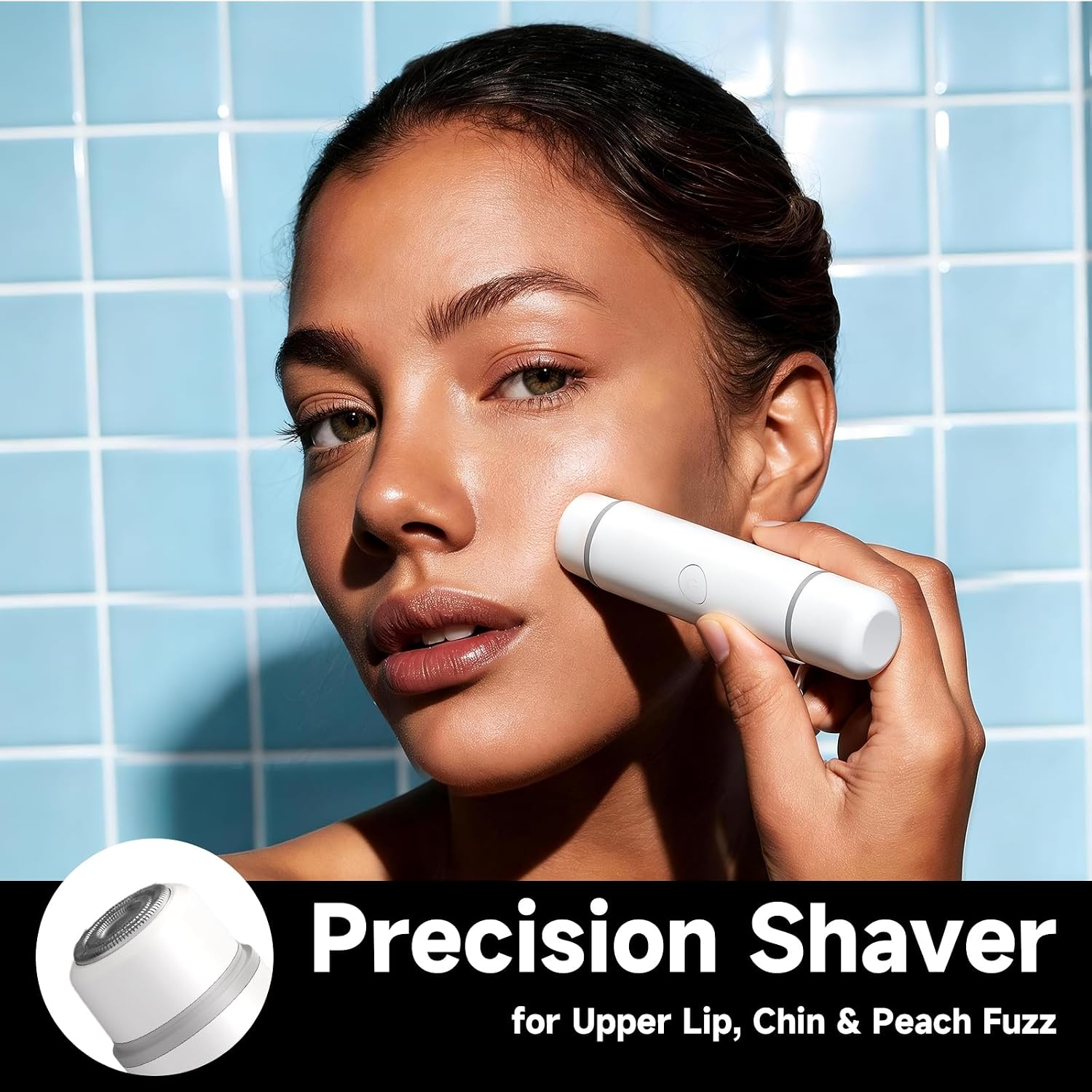 Bikini Trimmer for Women Dual Head Waterproof Rechargeable (Pearl White)