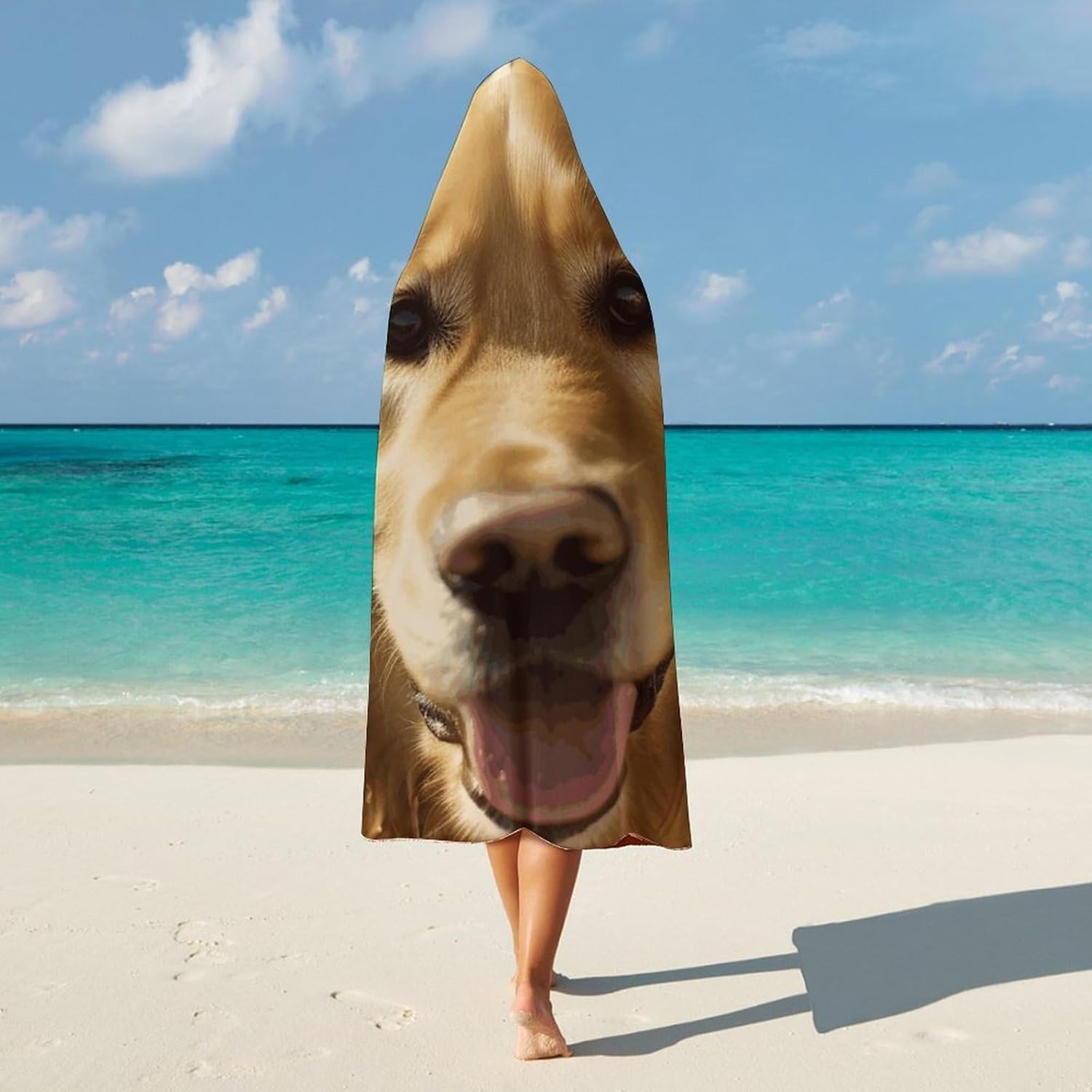 Golden Dog Wearable Hooded Blanket, Ultra Soft Arctic Velvet Cape Cloak Unisex - Cozy Wearable Blanket