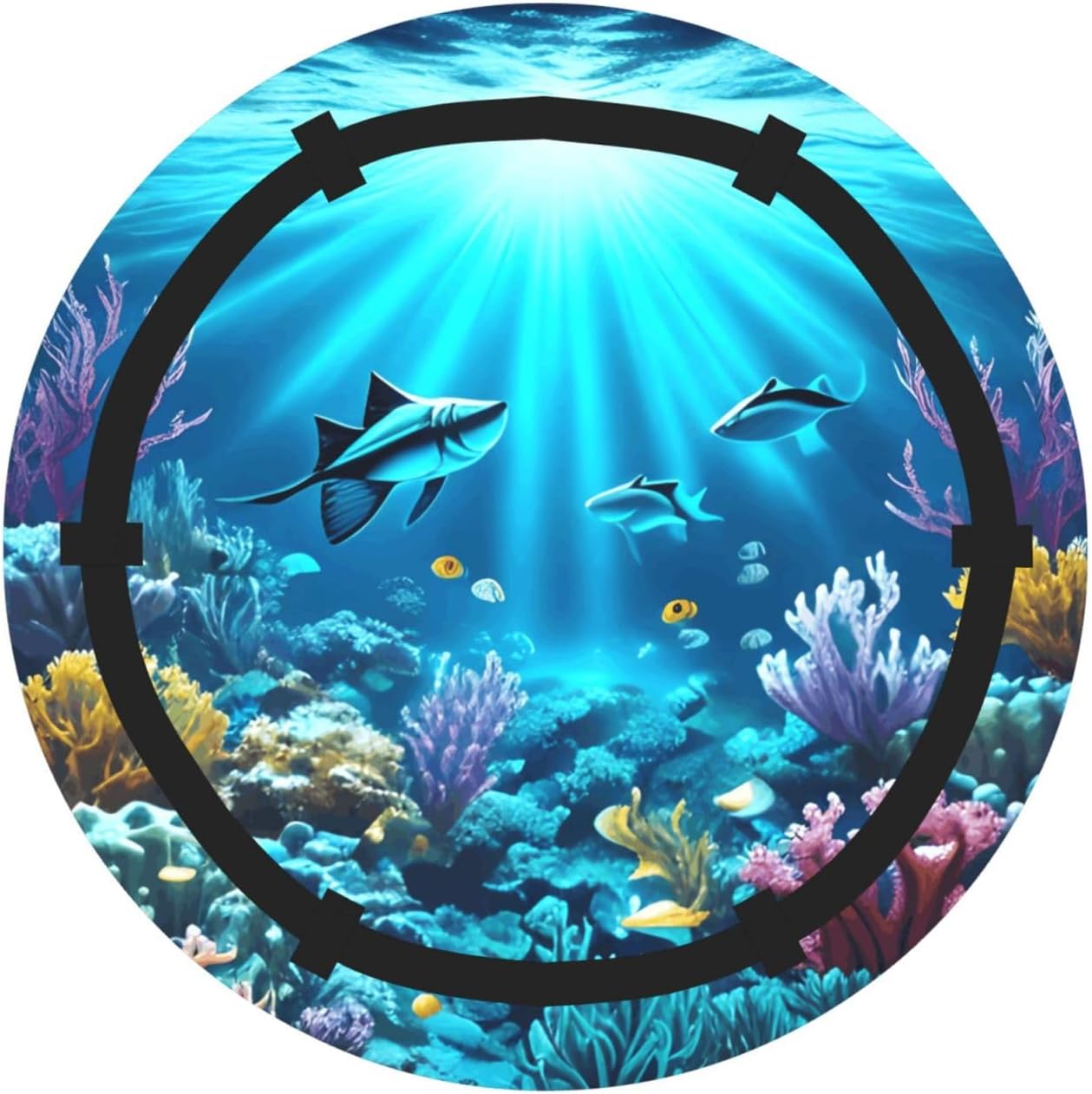 Foldable Camping Bag for Outdoor Picnic Beach Use Comfortable Light with Unique Exquisite Submarine Coral Rays Print