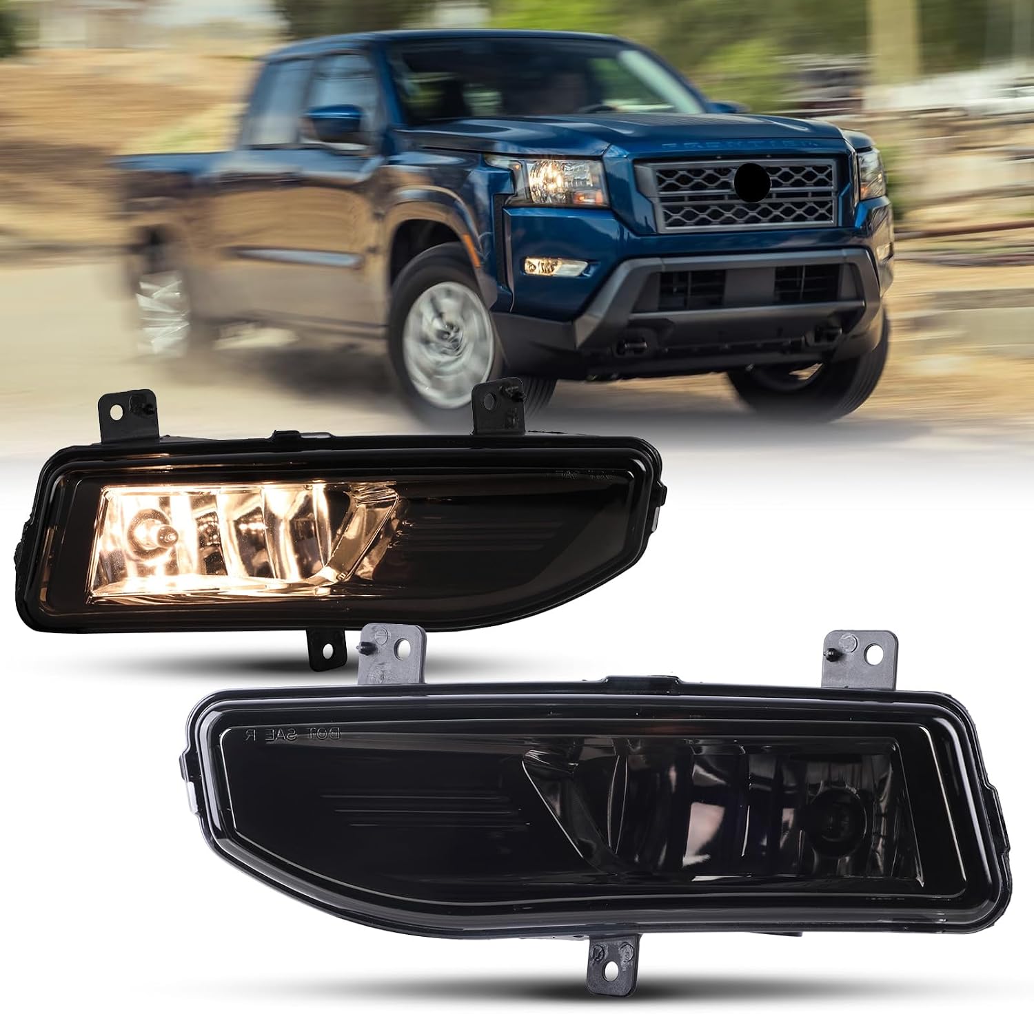 AUTOWIKI Fog Light Assembly for 2022–2025 Nissan Frontier (S/SV) — Smoked Lens Pair with H8 Bulbs Switch & Wiring
