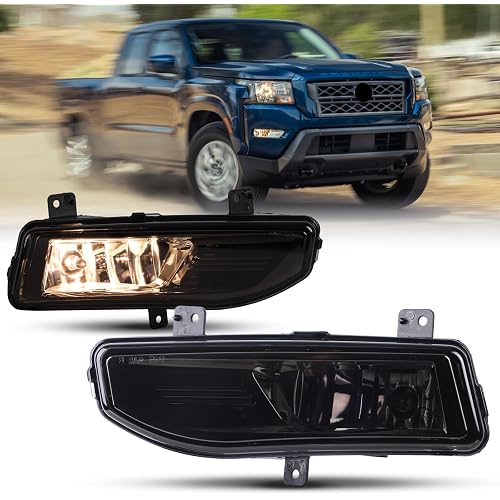 Fog Lights for 2022 2023 2024 2025 Nissan Frontier OEM Fog Light | Assembly Replacement for 22-25 Frontier S SV Smoke Lens Fog Lamps 1 Pair w/Switch and Wiring Harness
