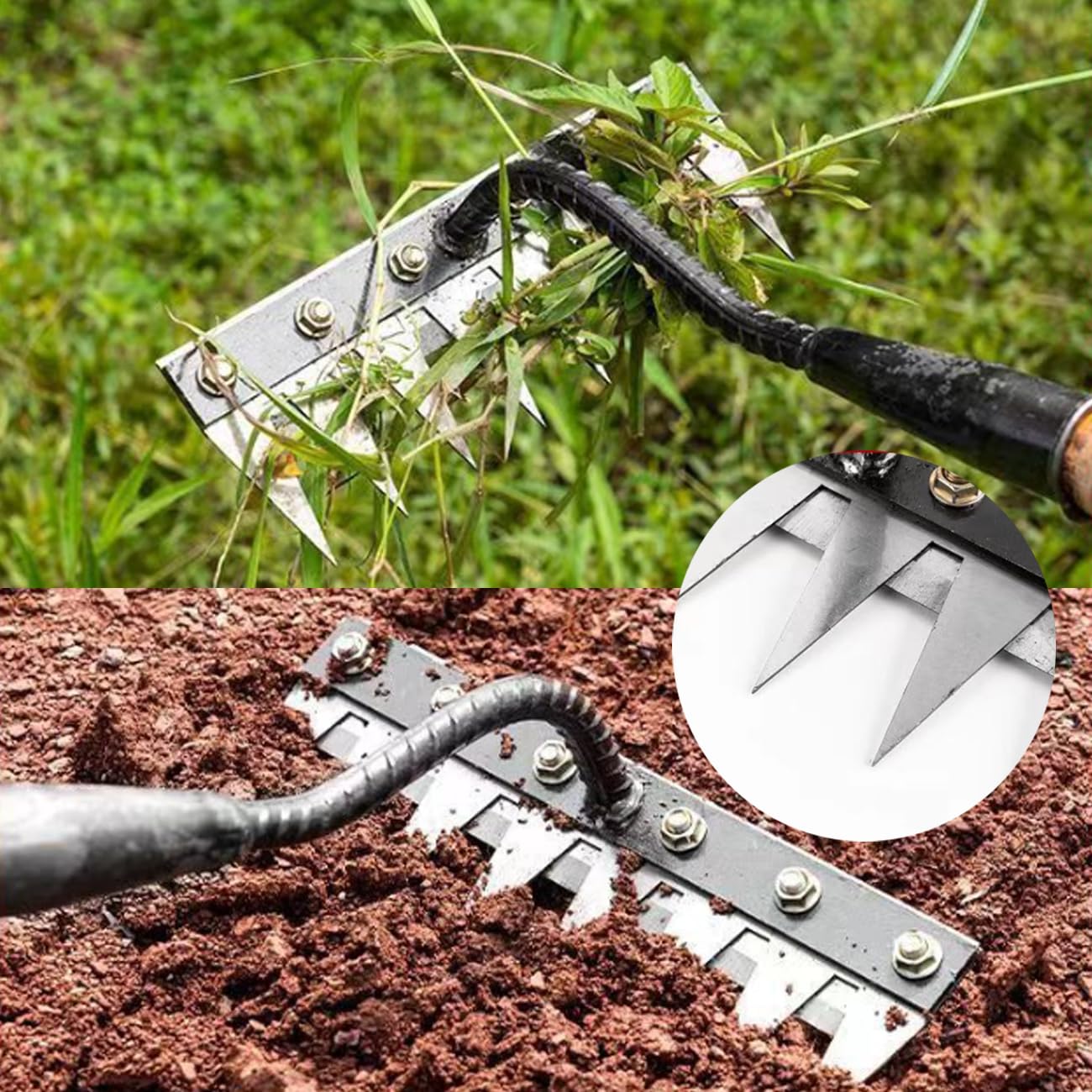 Fafeicy Râteau De Nivellement De Pelouse (5 Sections) Râteau De Niveau